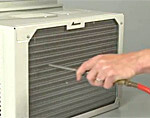 Clean the condenser coils once per season.